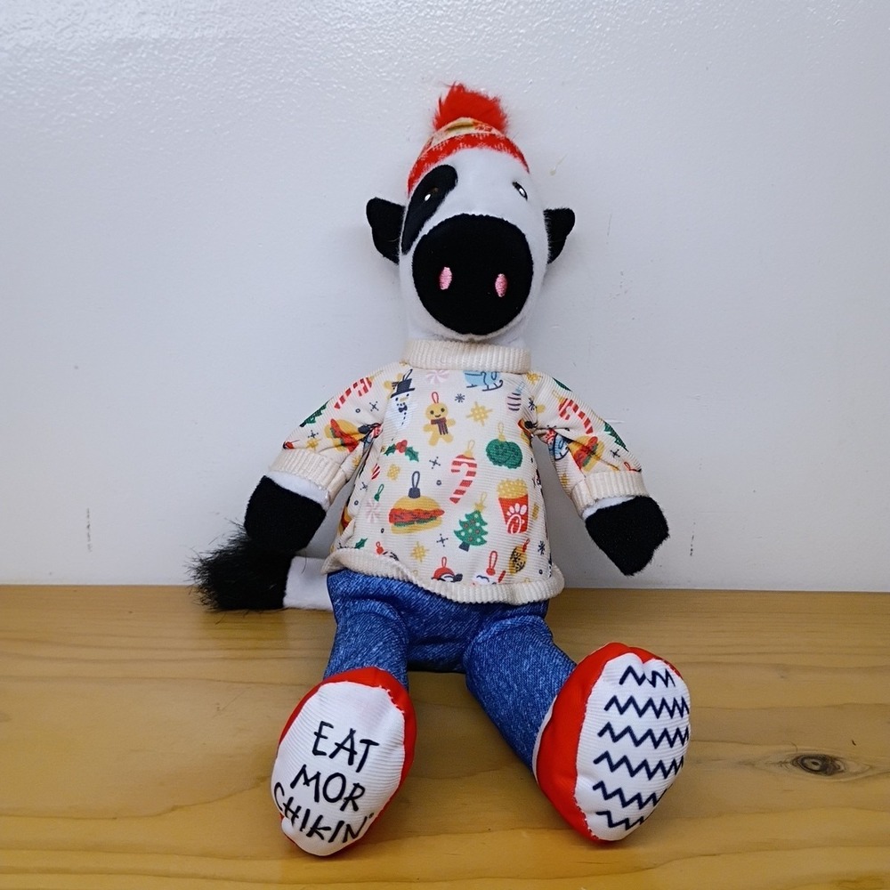 Lot Of 2 Chick-fil-A Cow Plush Multicolor 11"-12" Stuffed Animal - Picture 2 of 13